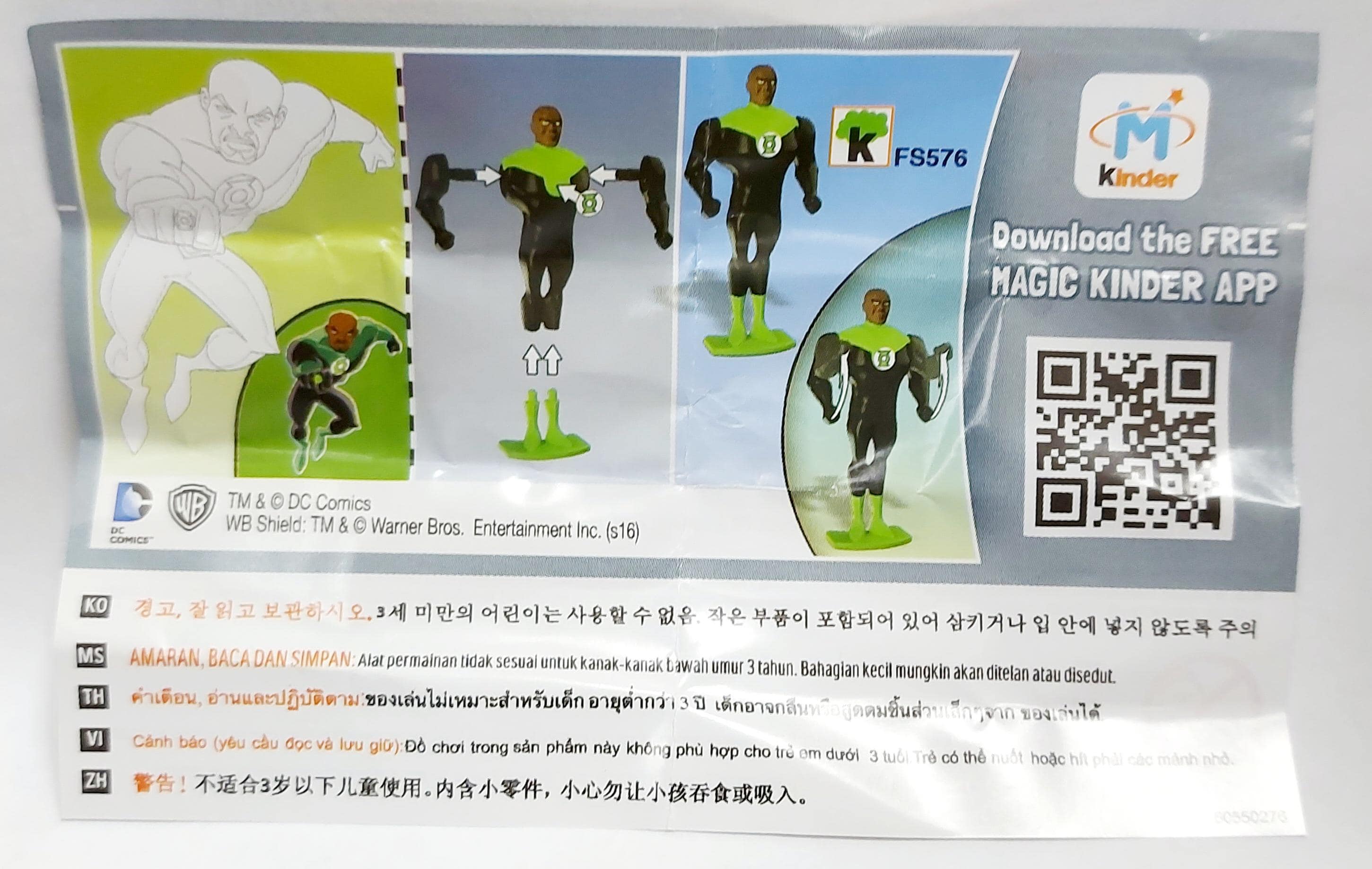 Kinder Joy Green Latern FS576 DC Figurines Toys Surprise Ferrero