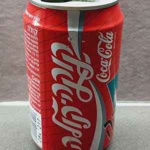 Coca Cola 1994 Hebrew can top opened limited edition Vintage Coca Cola Cans, Different Coca Cola Cans