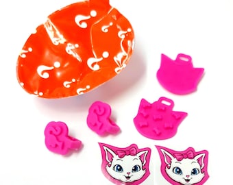 Rare vintage Kinder Joy BARBIE Cat earings EN500 Figurines toys surprise ferrero joy