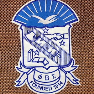 Phi Beta Sigma enorm broderad lapp: 15,5 cm x 23,6 cm sy-på-applikation