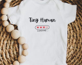 Pregnancy Announcement Onesie | Baby Reveal Bodysuit | 'Tiny Human Loading'
