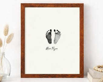 Personalized Baby Footprints Frame – Nursery Keepsake Wall Art
