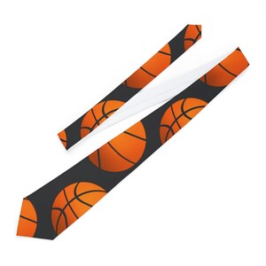 Basketball Necktie | Sporty Accessory for Game Day | Perfect Gift for Fans | Men&#39;s Tie | Birthday | Father&#39;s Day | Graduation