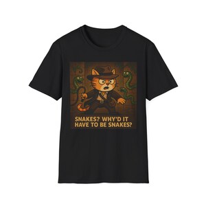 Adventure Cat Graphic T-Shirt | Fun Cat Tee for Pet Lovers | Tee for Movie Fans | Casual Wear, Unique Gift | Travel Shirt, Animal Lover Tee