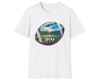 Football Field Unisex Softstyle T-Shirt | Sports Fans Tee | Game Day Apparel | Perfect for Tailgating | Gift for Athletes