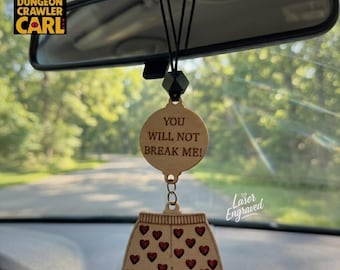 Rearview Mirror Car Charm – You Will Not Break Me – Dungeon Crawler Carl Inspired – LitRPG Gift | Car Mirror Hanger