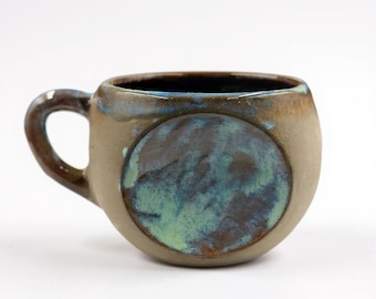 Handmade Stoneware Espresso Cup – Cosmic Blue Crater Glaze