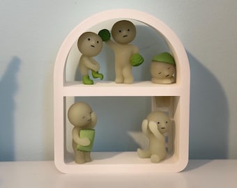 Mini Smiski Trinket Playhouse Shelf – Budget-Friendly Display for Figurines & Decor (Wall or Desk)