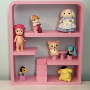 Smiski Rectangular Trinket Play House/Shelf – Desk or Wall Display for Figurines & Decor Rectangular design
