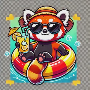 clipart de panda roux, png de panda roux mignon, panda roux kawaii, sticker panda roux, clipart animal dessin animé, image transparente de panda roux, autocollants