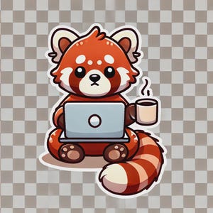 clipart de panda roux, png de panda roux mignon, panda roux kawaii, sticker panda roux, clipart animal dessin animé, image transparente de panda roux, autocollants