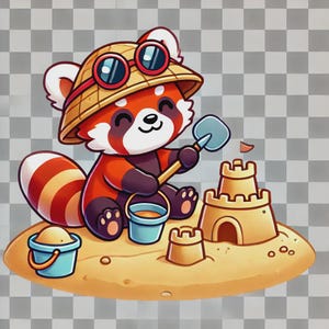 clipart de panda roux, png de panda roux mignon, panda roux kawaii, sticker panda roux, clipart animal dessin animé, image transparente de panda roux, autocollants