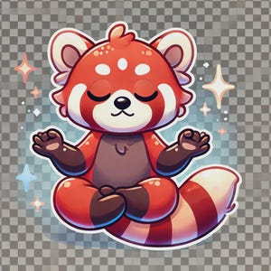 Imágenes prediseñadas de panda rojo, lindo panda rojo png, panda rojo kawaii, pegatina de panda rojo, imágenes prediseñadas de animales de dibujos animados, imagen transparente de panda rojo, pegatinas