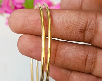 Handcrafted Brass Bangle Set, Hammered Boho Bracelet