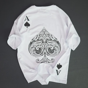Maglietta Asso di Picche – Maglietta con Carte da Gioco Lucky Poker – Design Casinò – Maglietta Unisex Uomo Donna con Carte da Gioco