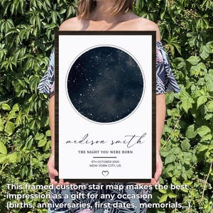 Personalized Star Map Anniversary Gift, Custom Night We Met Constellation Poster, Wedding Anniversary Gift for Couples, Engagement Gift