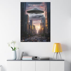 UFO Art - Canvas Art Print, Sci-Fi Wall Decor, Alien Artwork for Home, Unique Gift for Space Lovers, Modern Room Decoration