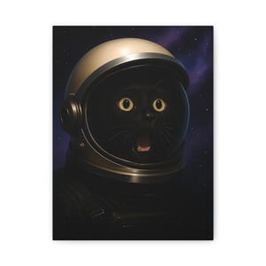 Astronaut Cat Art , Space Wall Art, Cat Lover Gift, Unique Home Decor, Funny Pet Portrait, Birthday Decor,
