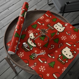 Papier do pakowania Hello Kitty - urocze opakowanie na prezenty urodzinowe, świąteczne i specjalne okazje, zabawne artykuły imprezowe, urocze artykuły piśmiennicze