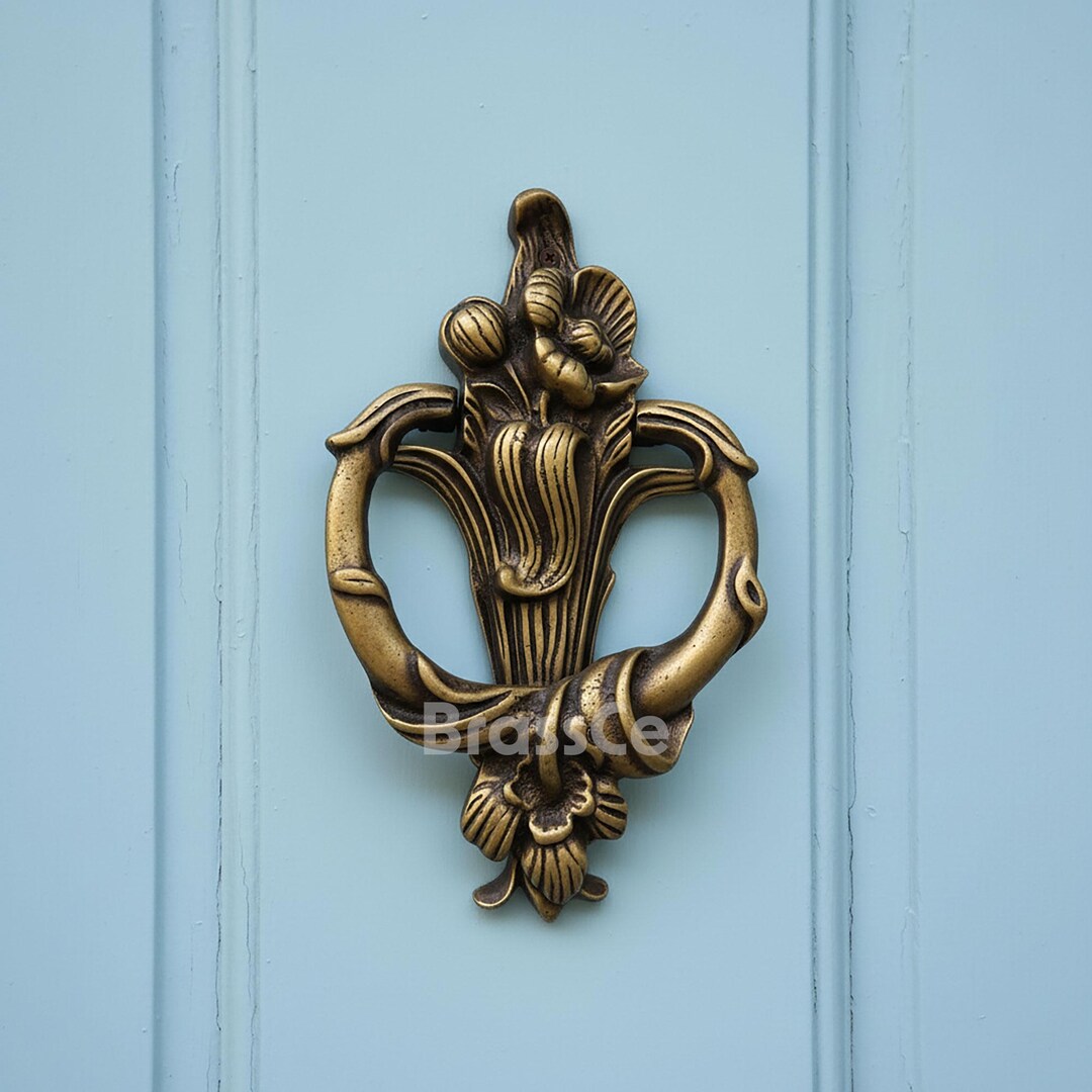 Antique Brass Door Knocker, Handcrafted