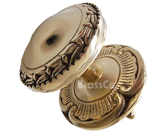 Maçaneta de latão, estilo vintage elegante, cor dourada