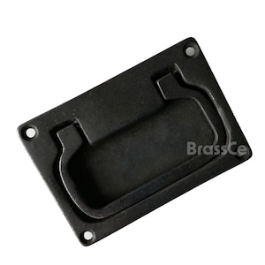 Poignée de levage et de tirage affleurante pour armoires et tiroirs, oxyde noir, laiton