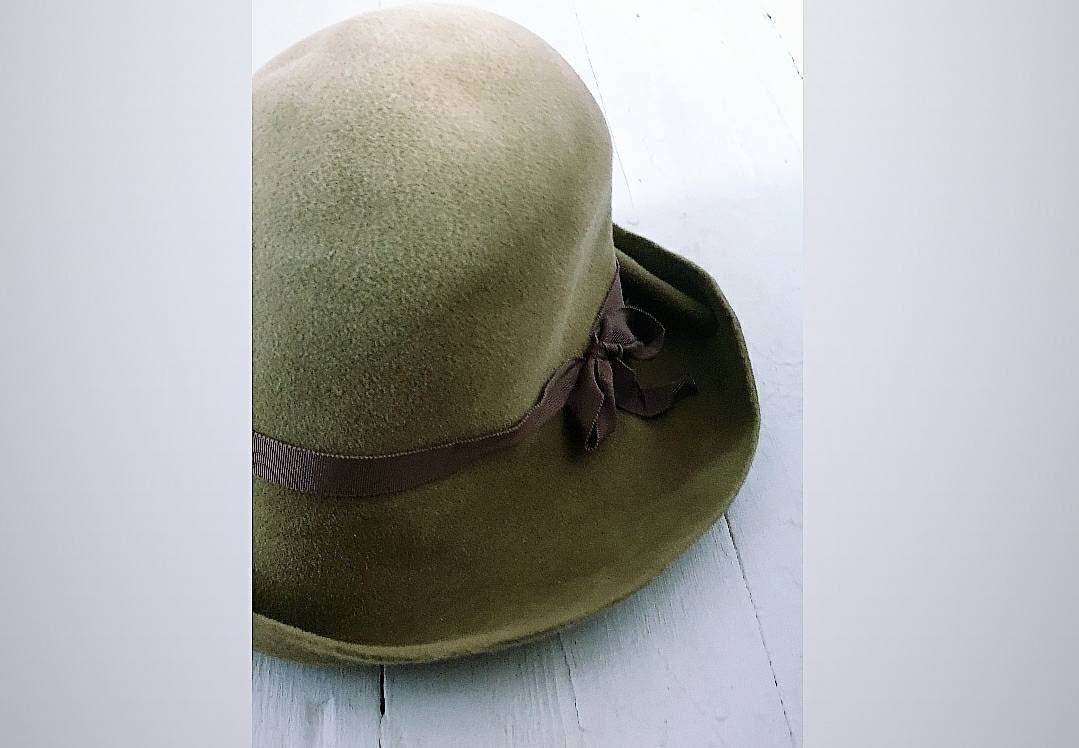 Sage Unstructured Cloche Ish Hat | Etsy 