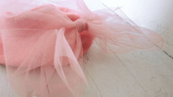 Bubble Gum Pink Beret With Tulle 