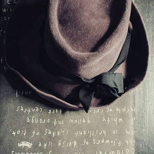 Plum Unstructured Battered  hat ..