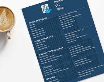 Docker CLI-Kommandos Kurzanleitung, DevOps Printable Download für Programmierer, Docker Spickzettel