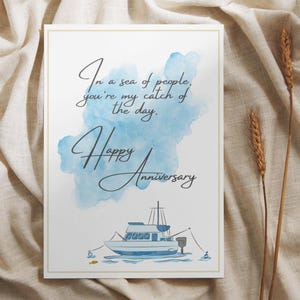Pesca del giorno, Biglietto d'amore, Biglietto di pesca, Biglietto per l'aria aperta, Biglietto d'auguri con stampa tipografica, Interno vuoto