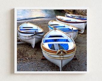 Capri Italy Boat Print, Nautical Beach Home Decor