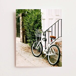 Bicycle Print, Charleston SC Photography, Charleston Bike Picture, Cycling Wall Art, Green White and Black Art, Available Matted or Framed image 3