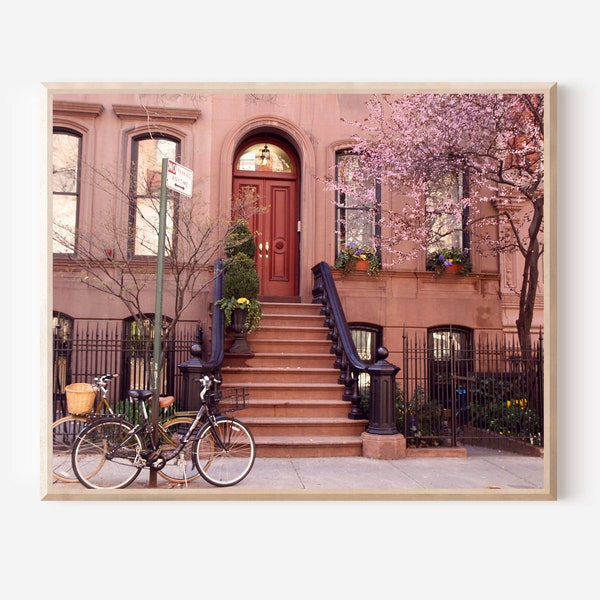 New York City Print, Perry Street NYC Photo, West Village Picture, Greenwich Village Photo, Urban Wall Art,  Manhattan Brownstone Print