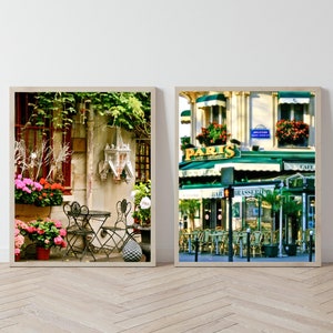 Two Paris Cafe Prints French Kitchen Wall Art Paris Photograph ...