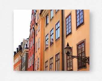 Stockholm Colorful Buildings Print, Gamla Stan, Stortorget Square, Sweden Photography, Swedish Architecture Picture, Large Old Town Photo