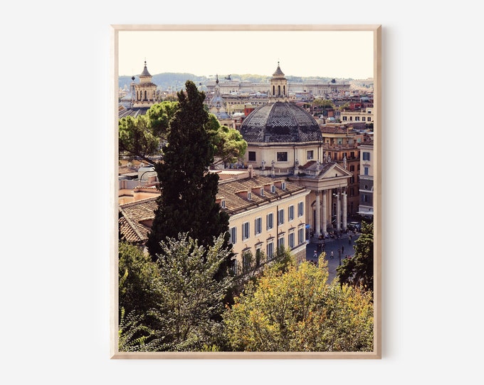 Piazza del Popolo, Rome Photography, Italy Travel Print, Italian Architecture Photo, Roman Wall Art, Travel Photography, Twin Churches