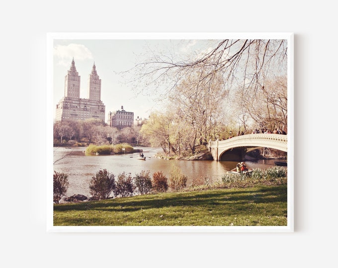 Bow Bridge Print, Central Park Photograph, New York City Photography, Central Park Spring, Romantic NYC, Wedding or Engagement Gift