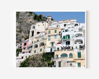 Amalfi Coast Photography Print, Coastal Italy Photograph, Mediterranean Seaside Village, Italian Wall Decor, Amalfi Photo, Available Framed