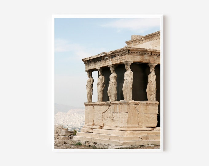 Caryatid Print, Acropolis Photo, Athens Greece Photography, Porch of Caryatids Photograph, Greek Columns Picture, Travel Photography