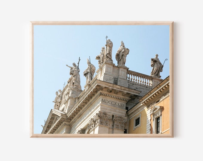 Rome Photography, Rome Italy, Saint John Lateran Church, Italian Architecture Print, Neutral Wall Art, Travel Photography, Rome Italy Photo