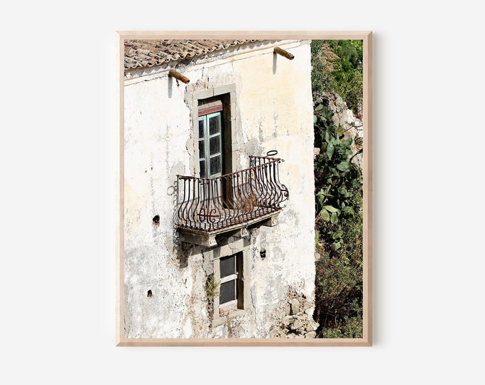 Sicily Photography, Italian Balcony Print, Sicily Italy, Italian Wall Art, Mediterranean Decor, Sicilian Travel Print, Sicily Photograph