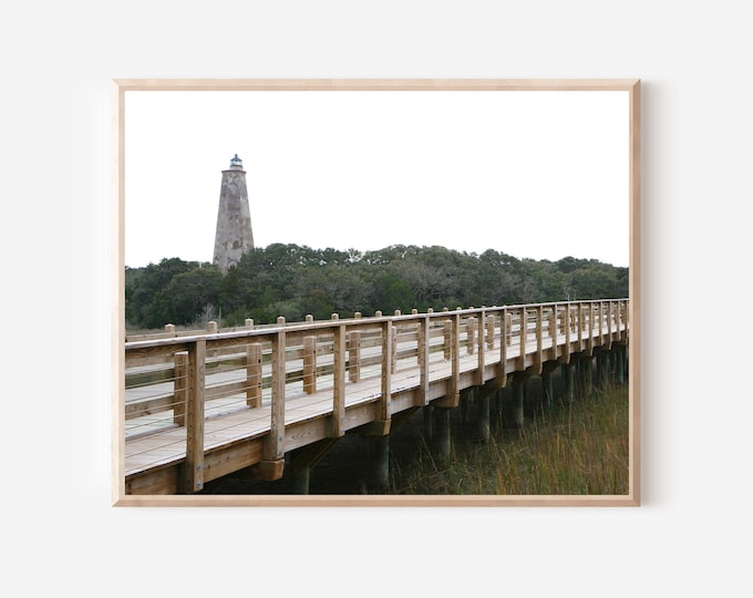 Bald Head Island, Old Baldy Photo, Lighthouse Picture, North Carolina Photography, Coastal Wall Art , Bridge Photograph, NC Beach Home Decor