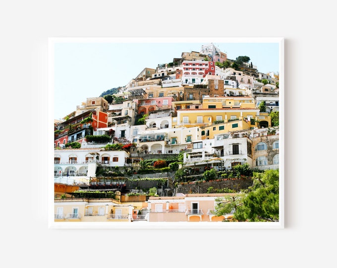 Positano Photography, Amalfi Coast Print, Colorful Italian Architecture Photograph, Seaside Village, Positano Italy Photo, Italy Travel Art