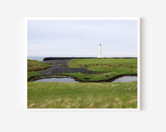 Iceland Photography, Malariff Lighthouse Photograph, Icelandic Art, Coastal Decor, Snaefellsnes Peninsula, Western Iceland, Lighthouse Art