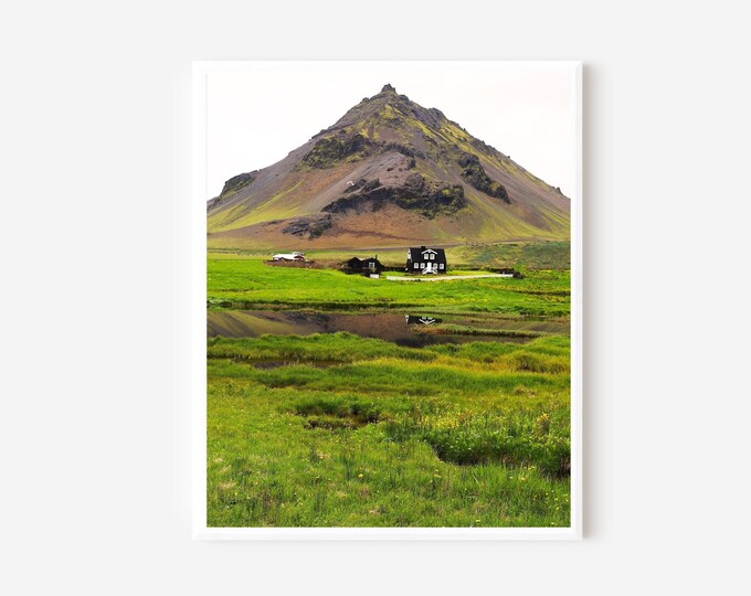Iceland Photography, Mt Stapafell Photograph, Icelandic Landscape, Snaefellsnes Peninsula, Arnarstapi Photograph, Mountain Summer House