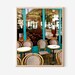 Paris Cafe Print, French Bistro Art, Paris Photography, French Kitchen Decor, Turquoise and ...