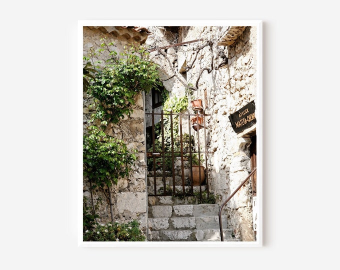 Eze France Photography, French Riviera Print, Eze France Photo, French Village Art, Garden Wall Art, Mediterranean Decor, Summer Travel Art