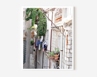 Laundry Room Picture,  Laundry Print, Dubrovnik Photography, Croatia Photo,  Clothesline Print, Dubrovnik Travel Print, Old Town Picture