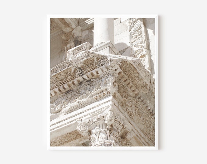 Library of Celsus Photo, Ephesus Turkey Photography Print, Architectural Detail Photograph, Column Photo, Travel Photography,  Turkish Art